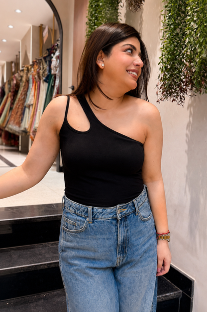 Althea One-Shoulder Inbuilt Bra Top