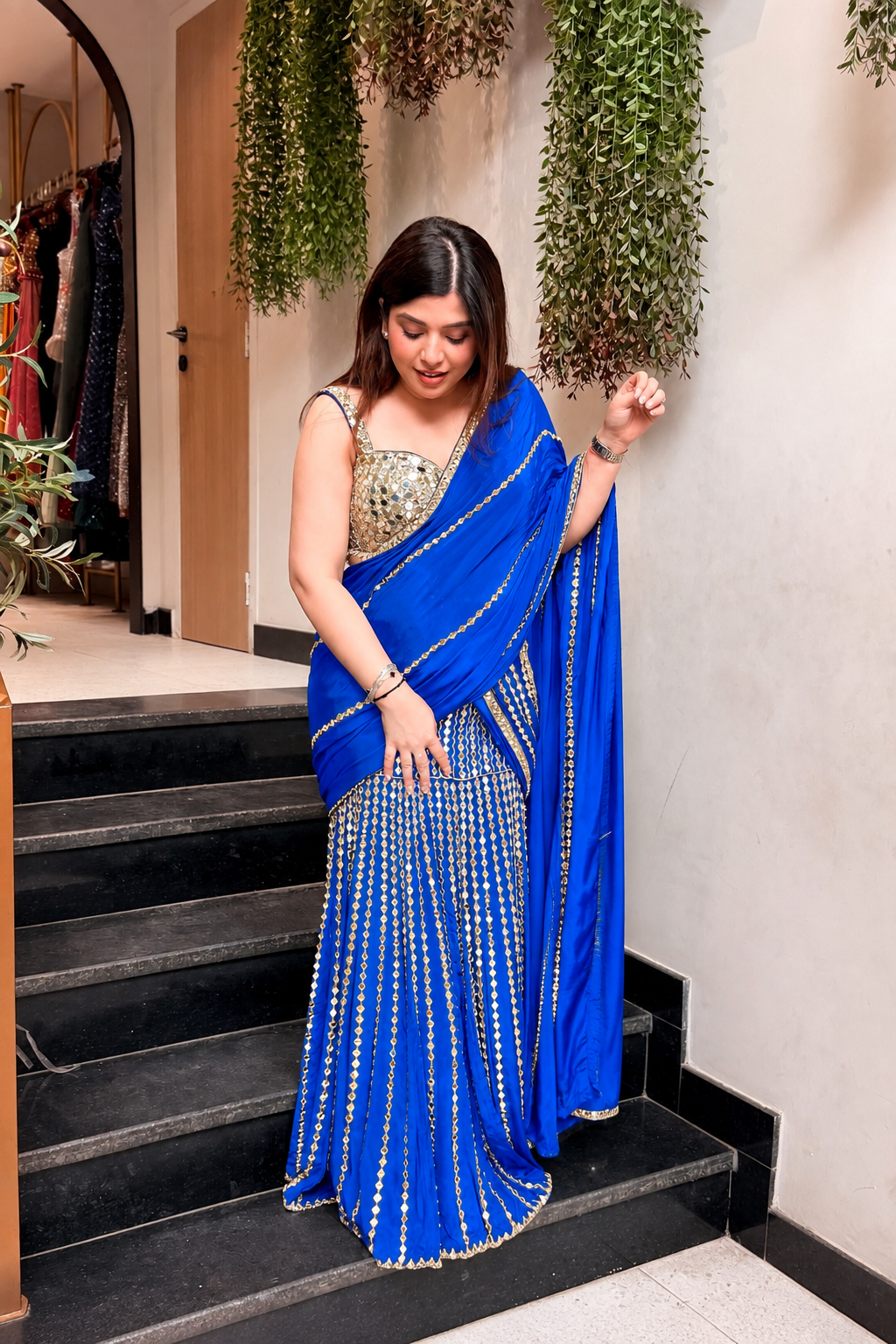 Vainavi Hand Embroidered Drape Saree