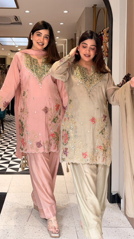 Dheena Silk Embroidered Salwar Set