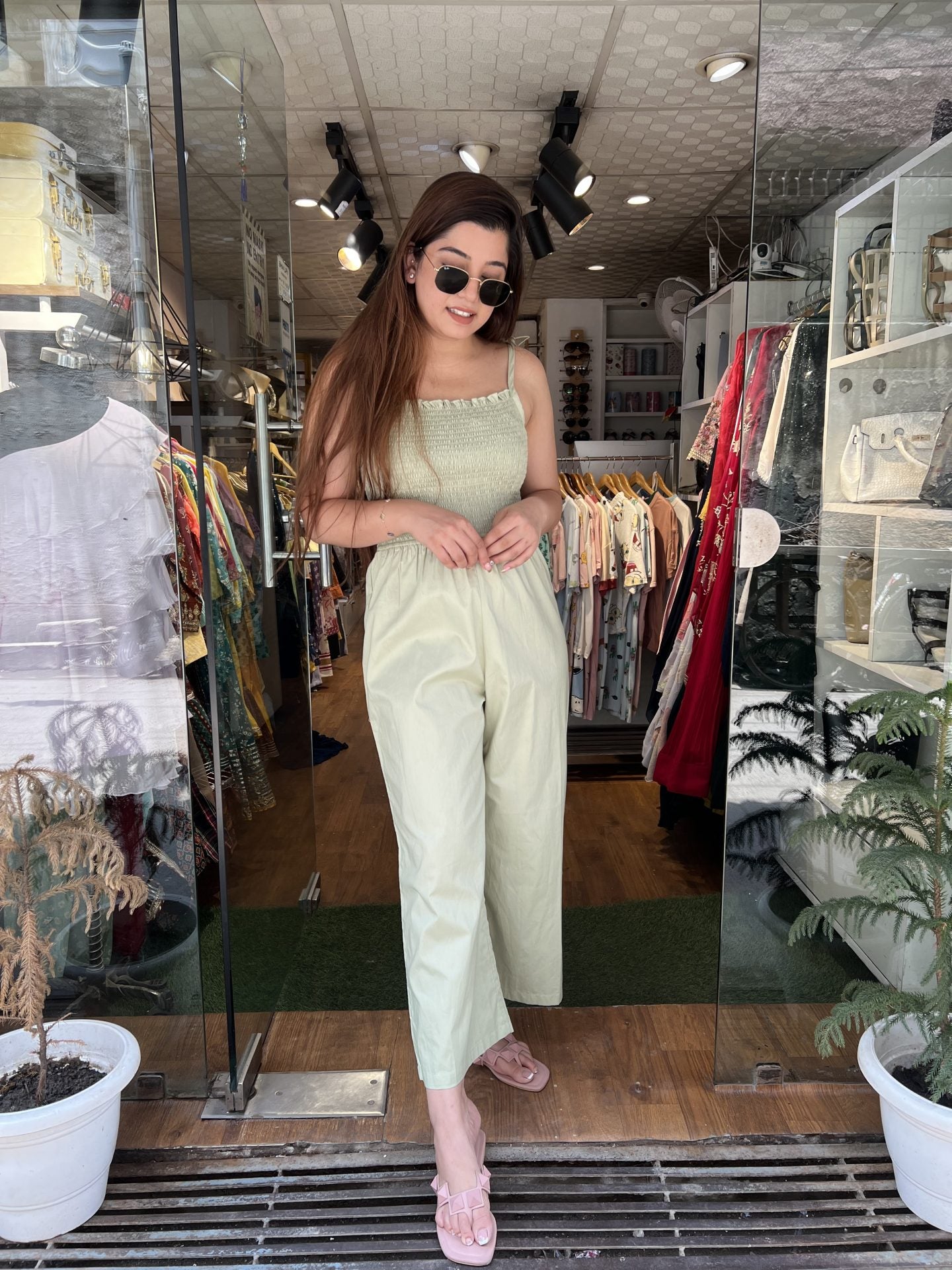 Green Frill Jumpsuit