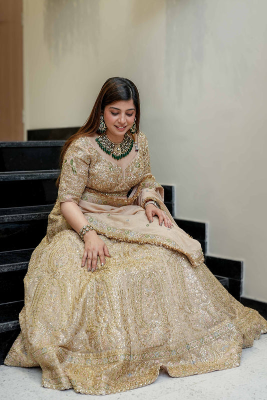 Veera Golden Embroidered Lehenga