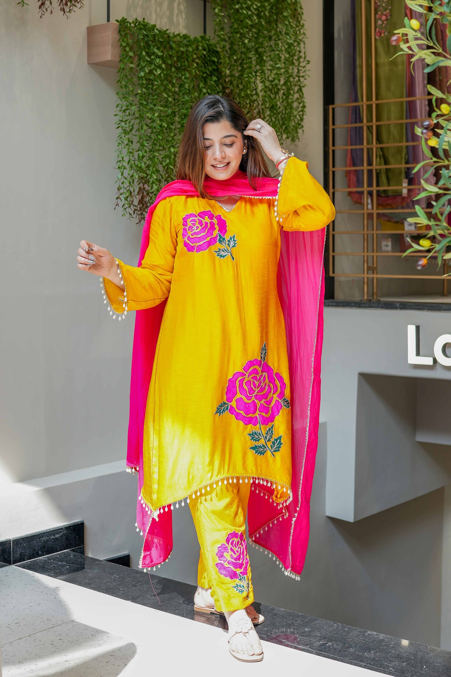 Preet Yellow Silk Suit Set