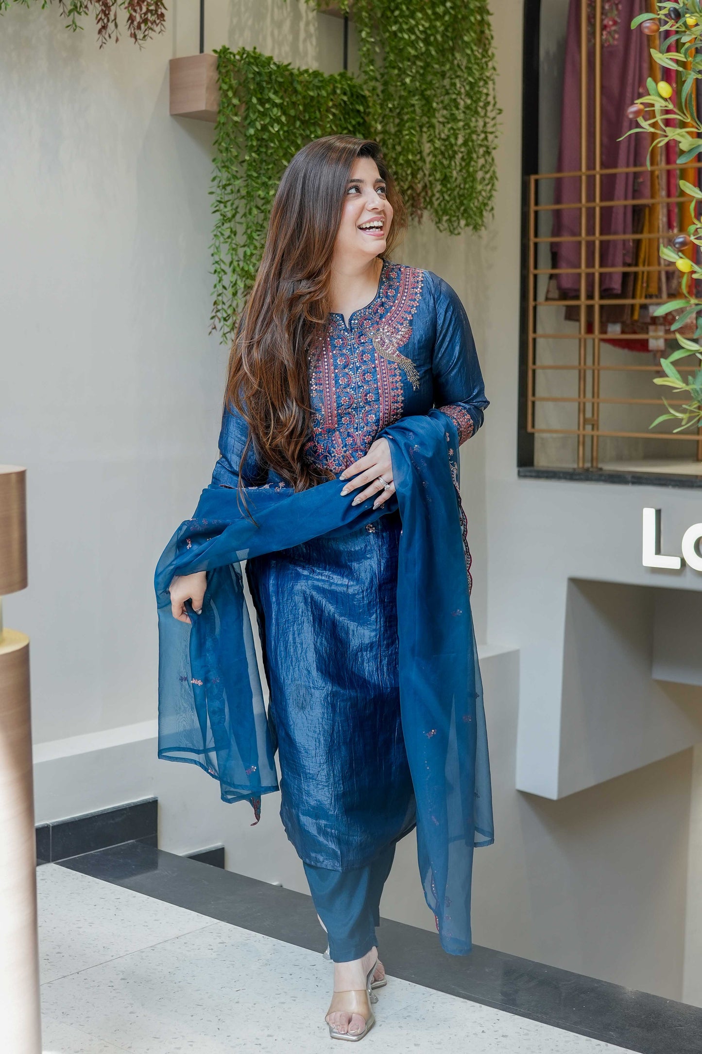 Sehra Blue Embroidered Suit Set