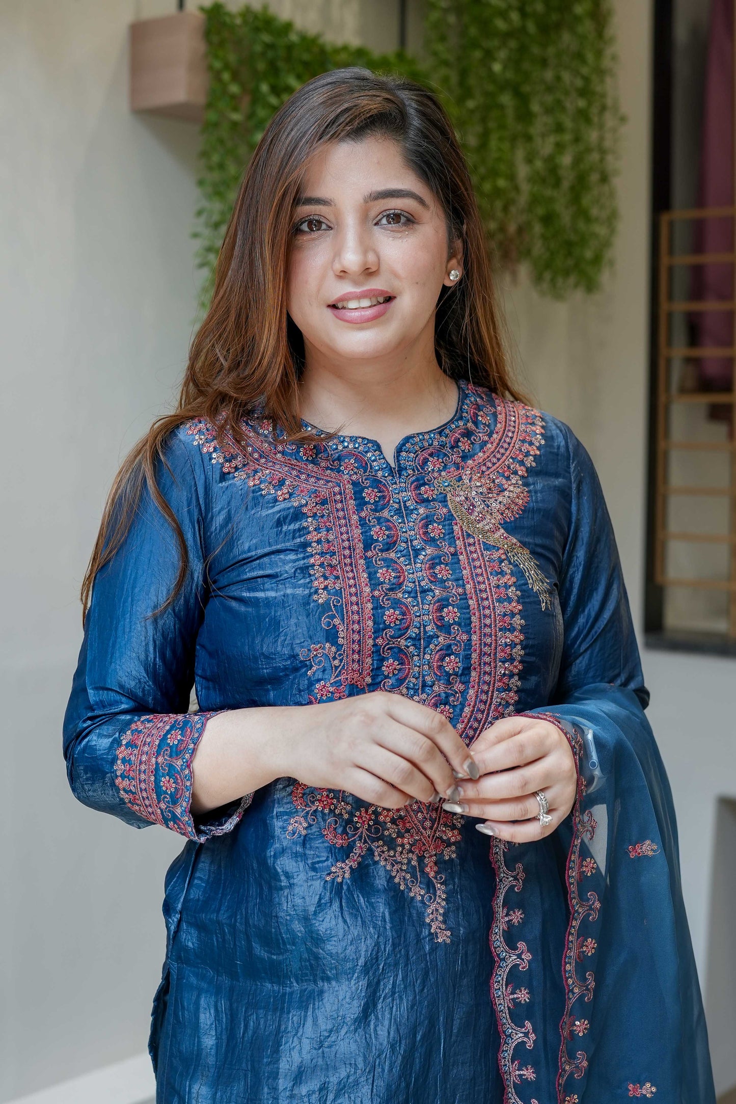 Sehra Blue Embroidered Suit Set