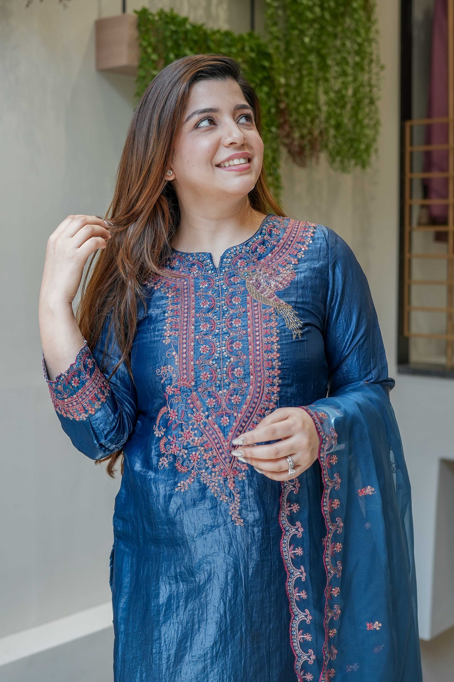 Sehra Blue Embroidered Suit Set