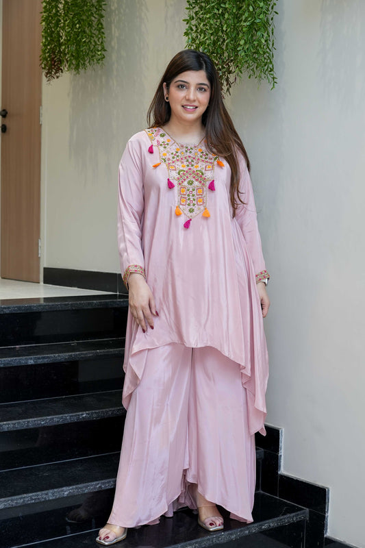 Saafi Pink Embroidered Co ord Sets