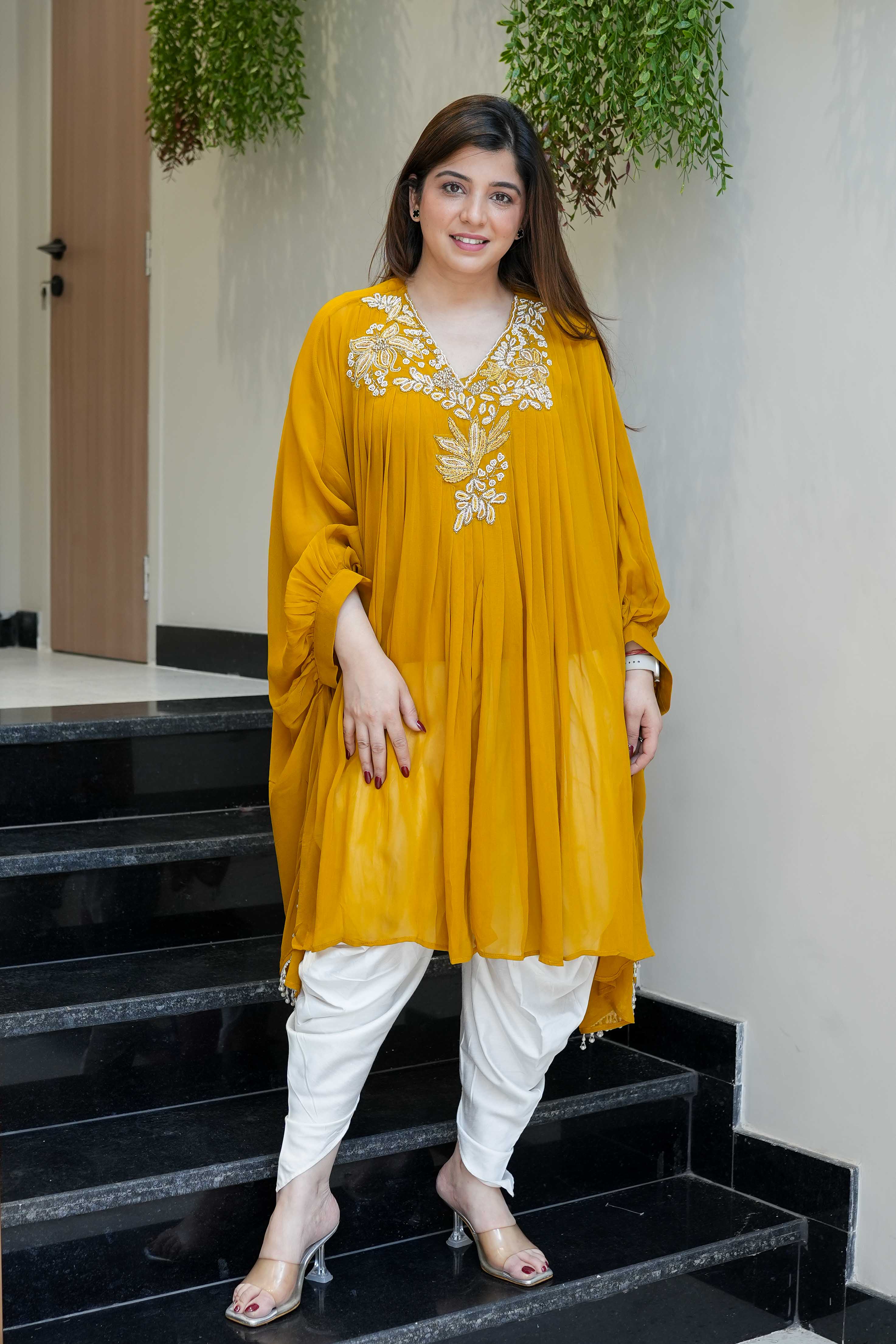 Rehem Rehem Mustard Embroidered Dhoti Set – LaGlits
