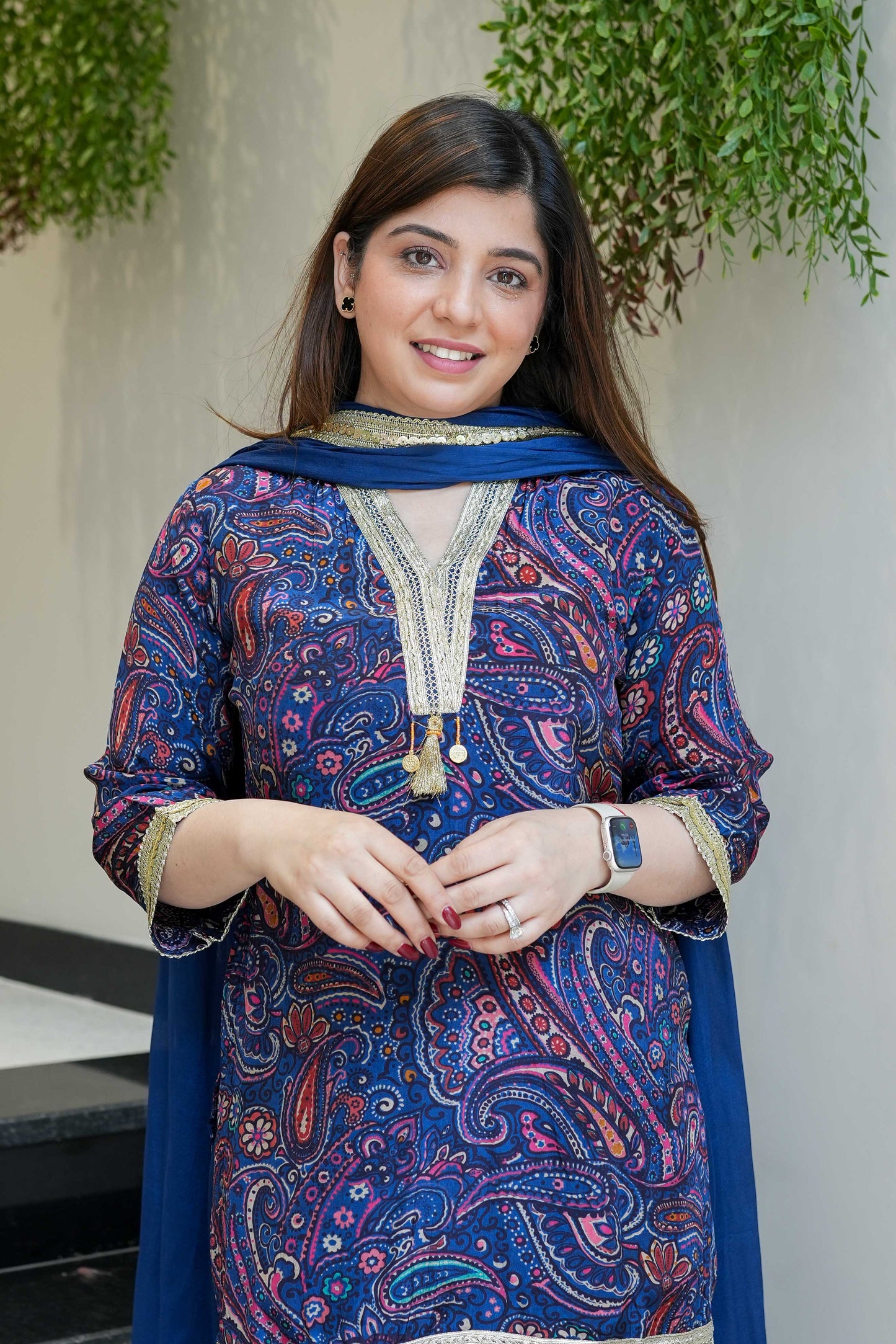 Rivaana Printed & Lace Detailing Suit Set