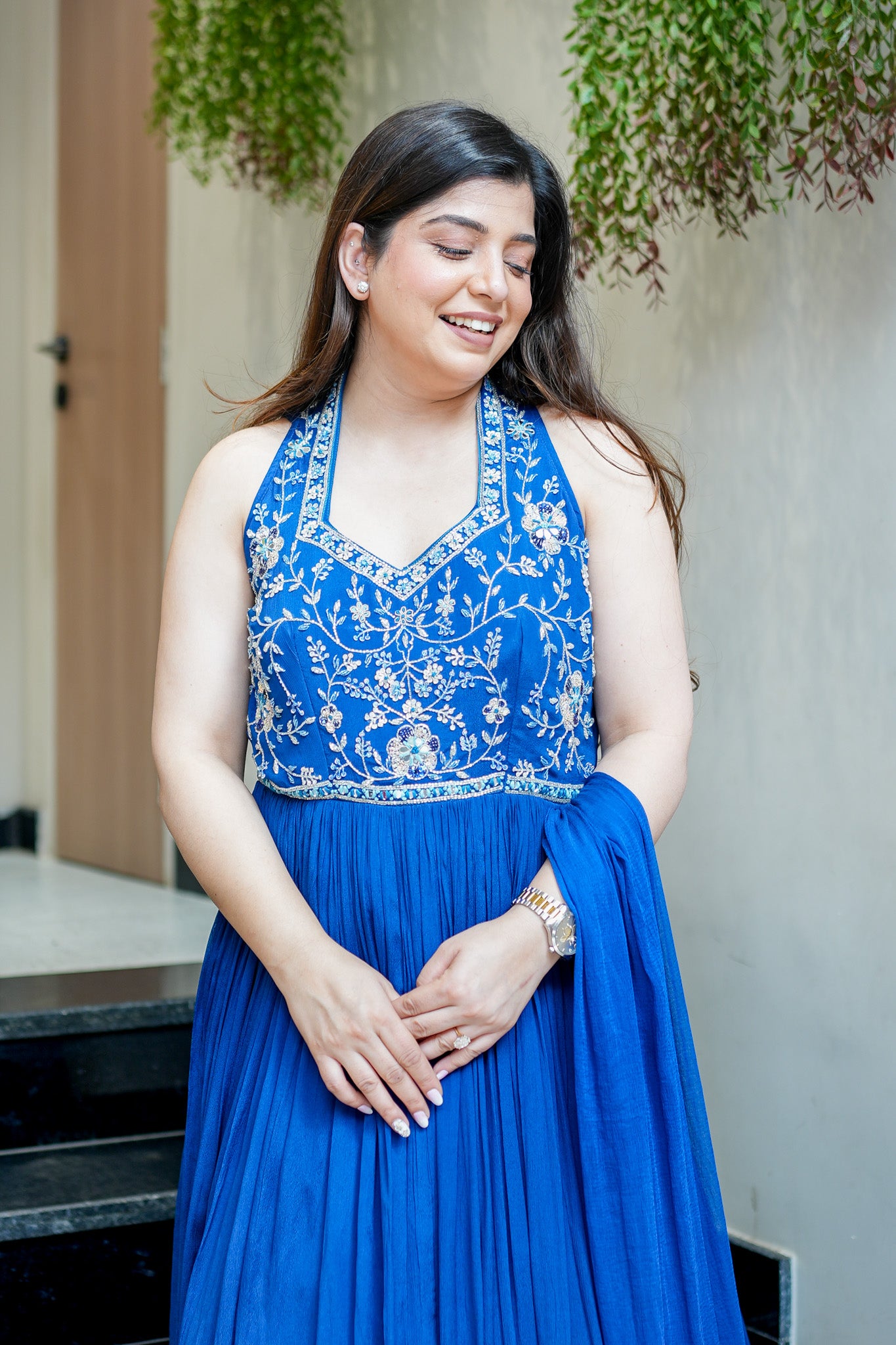 Rehnam Embroidered Gown with Dupatta