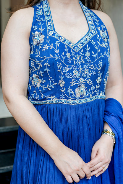 Rehnam Embroidered Gown with Dupatta