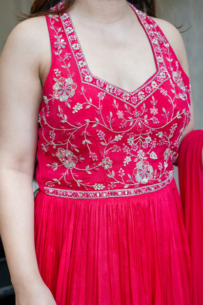 Rehnam Embroidered Gown with Dupatta