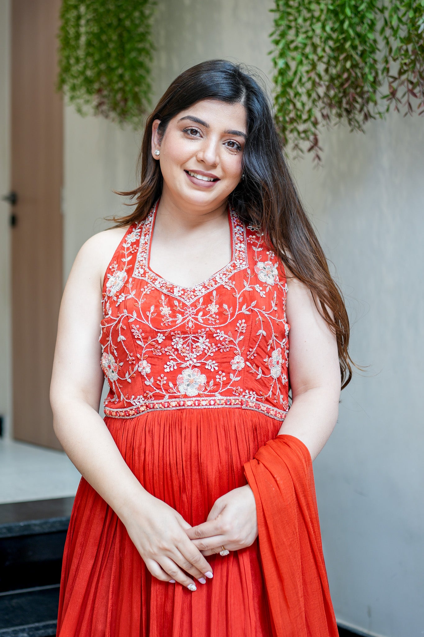 Rehnam Embroidered Gown with Dupatta