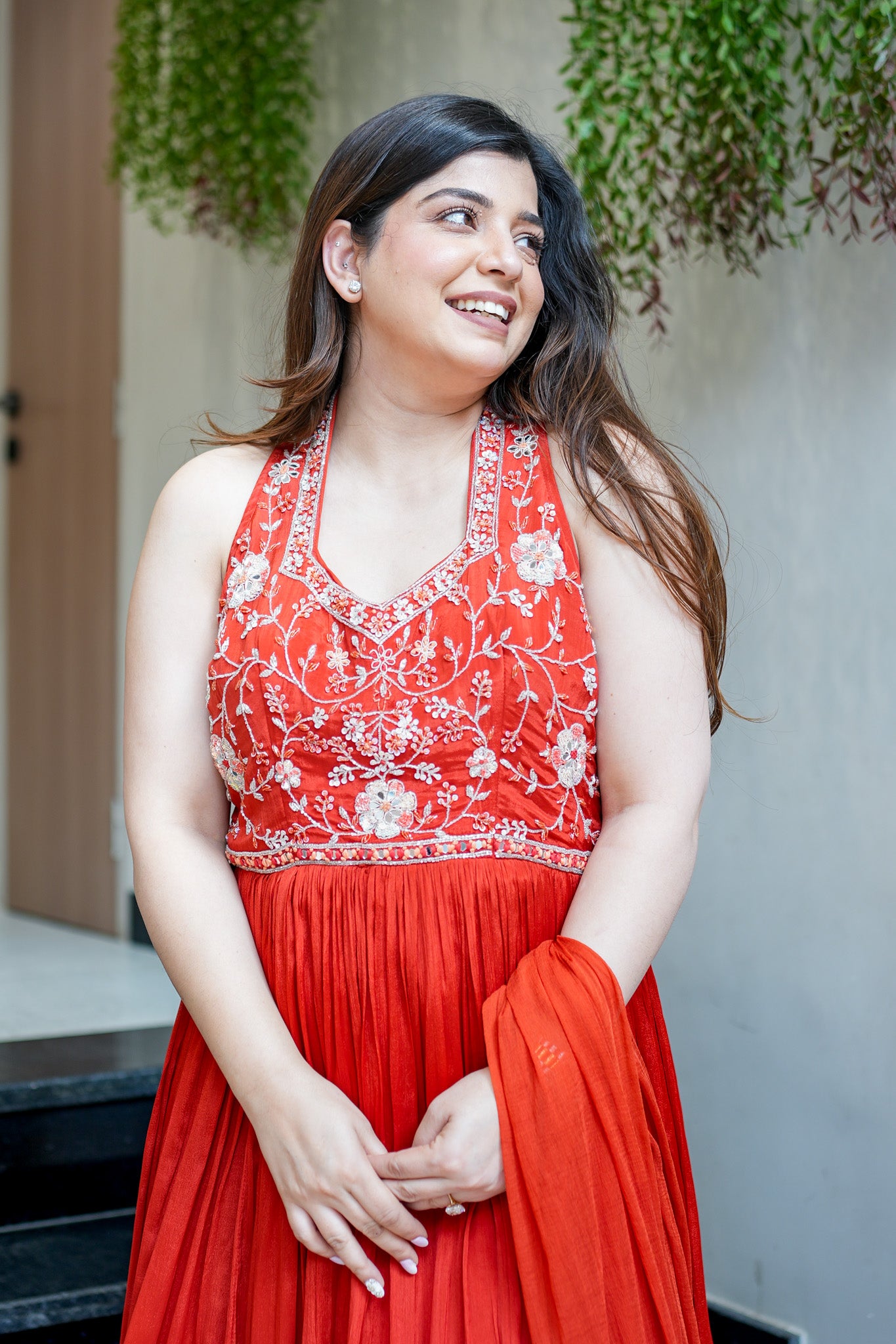 Rehnam Embroidered Gown with Dupatta