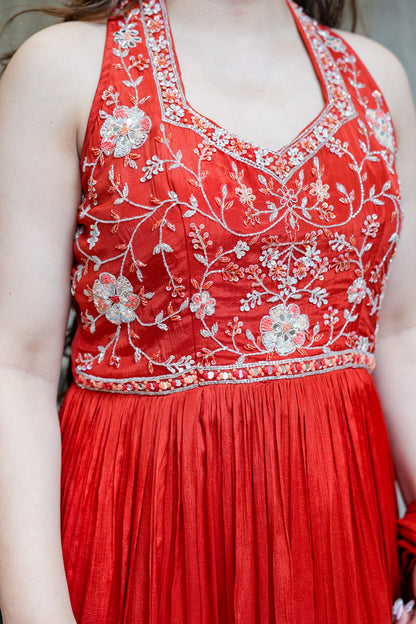 Rehnam Embroidered Gown with Dupatta