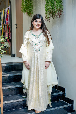 Aqsa Hand Embroidered Suit Set