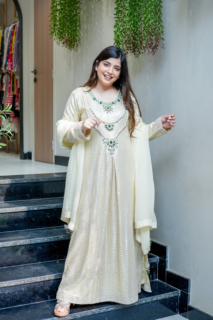 Aqsa Hand Embroidered Suit Set