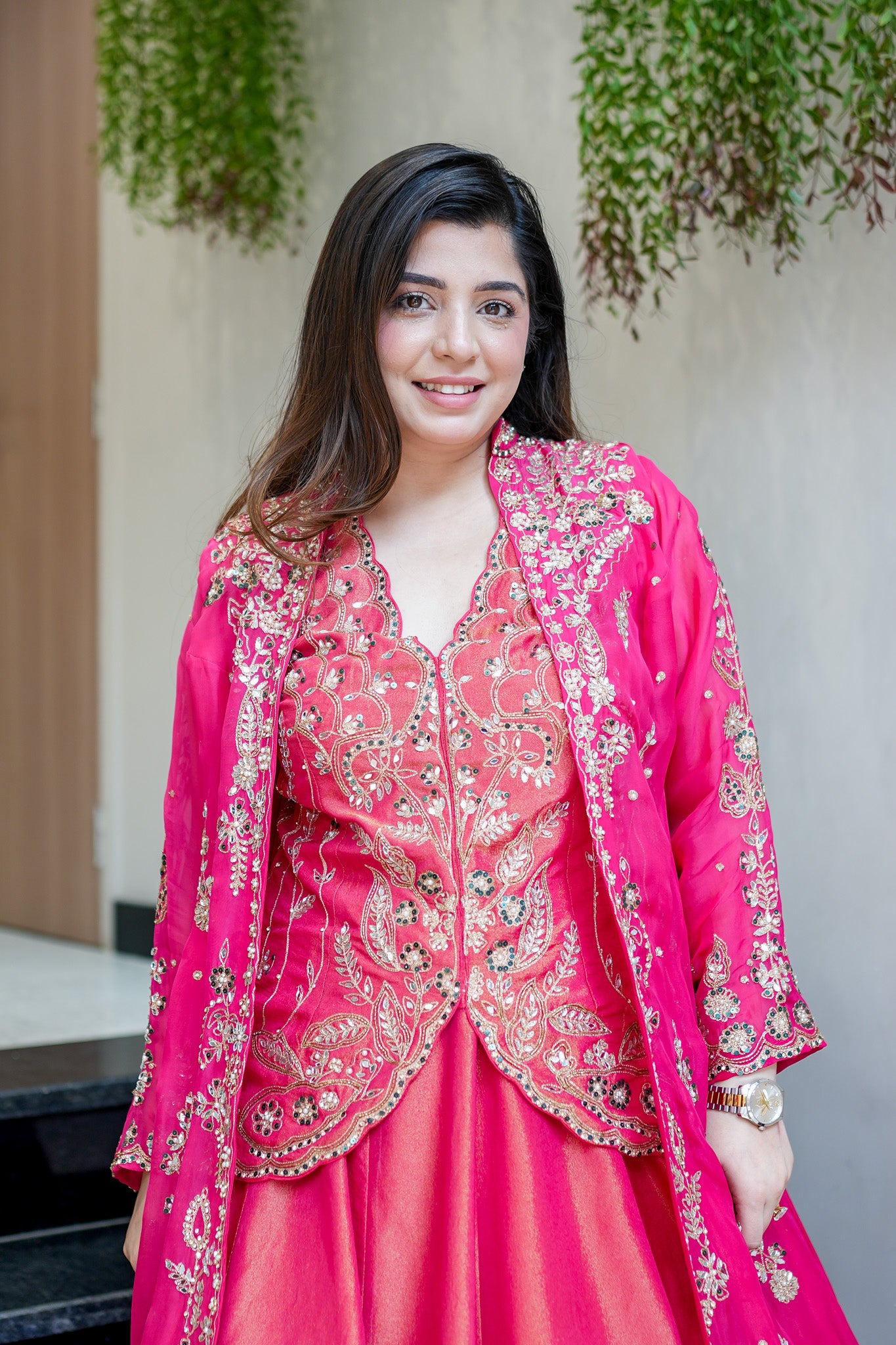 Ruwi Hand Embroidered Lehenga with Cape