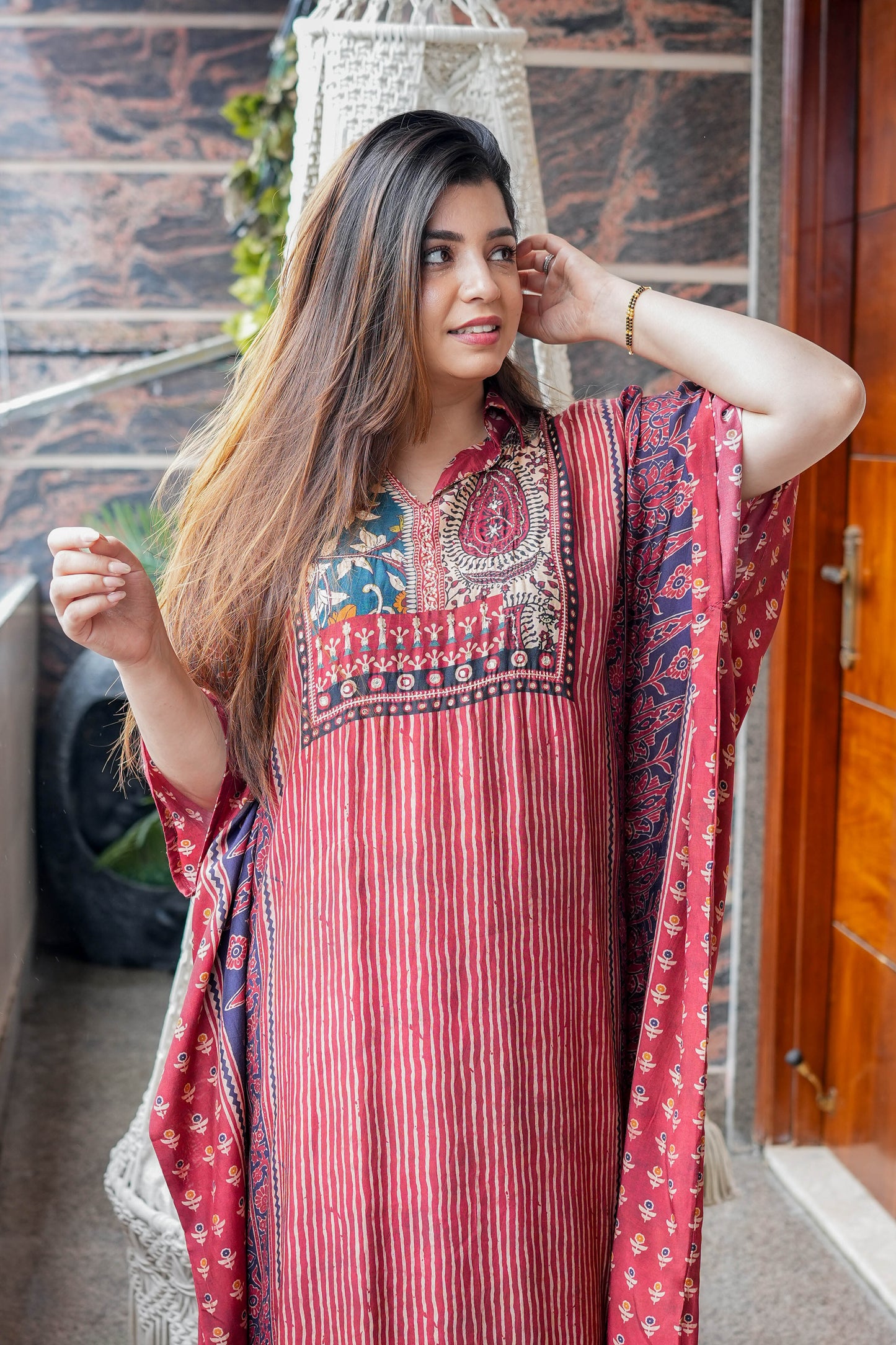 Beena Printed Kaftan Set