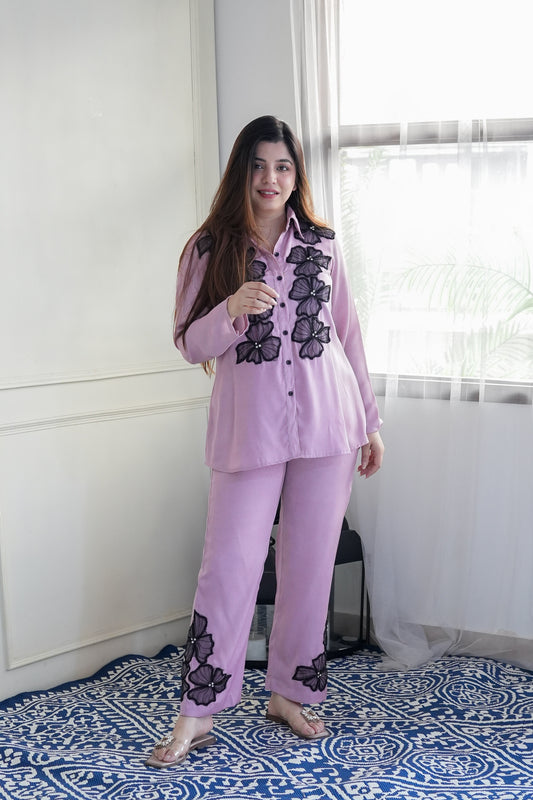 Lea Pink Tencel Denim Co ord Set