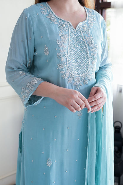 Nyraa Blue Georgette Suit Set