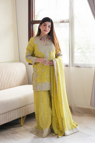 Suhana Luxe Green Embroidered Garara Set