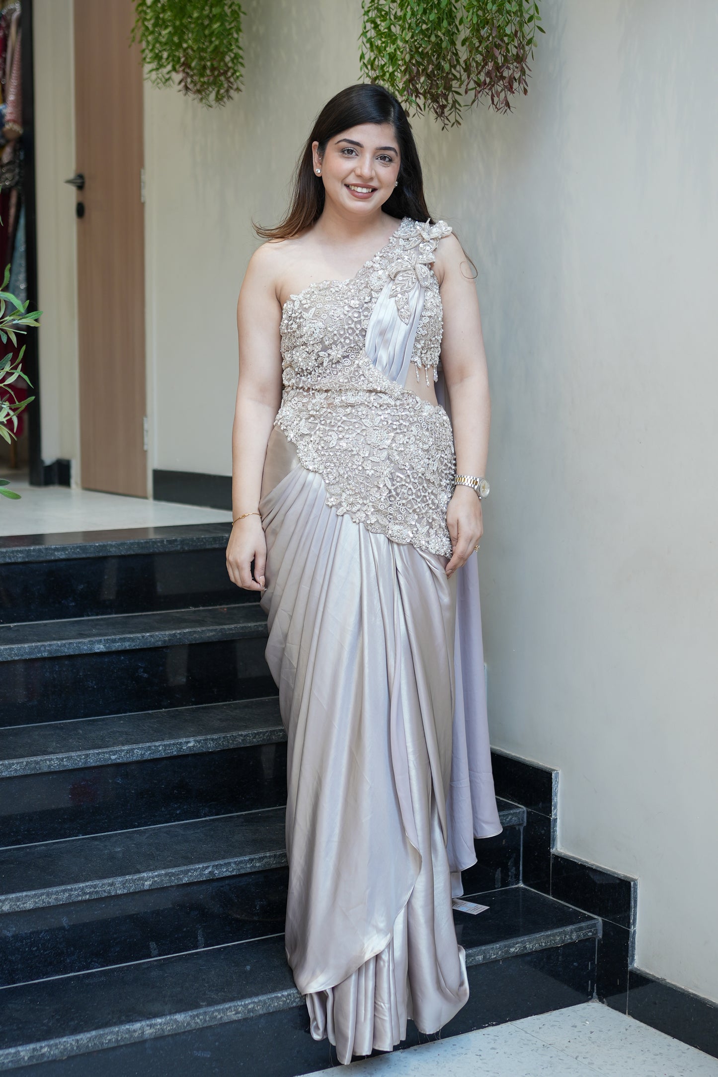 Adani Hand Embroidered Drape Saree