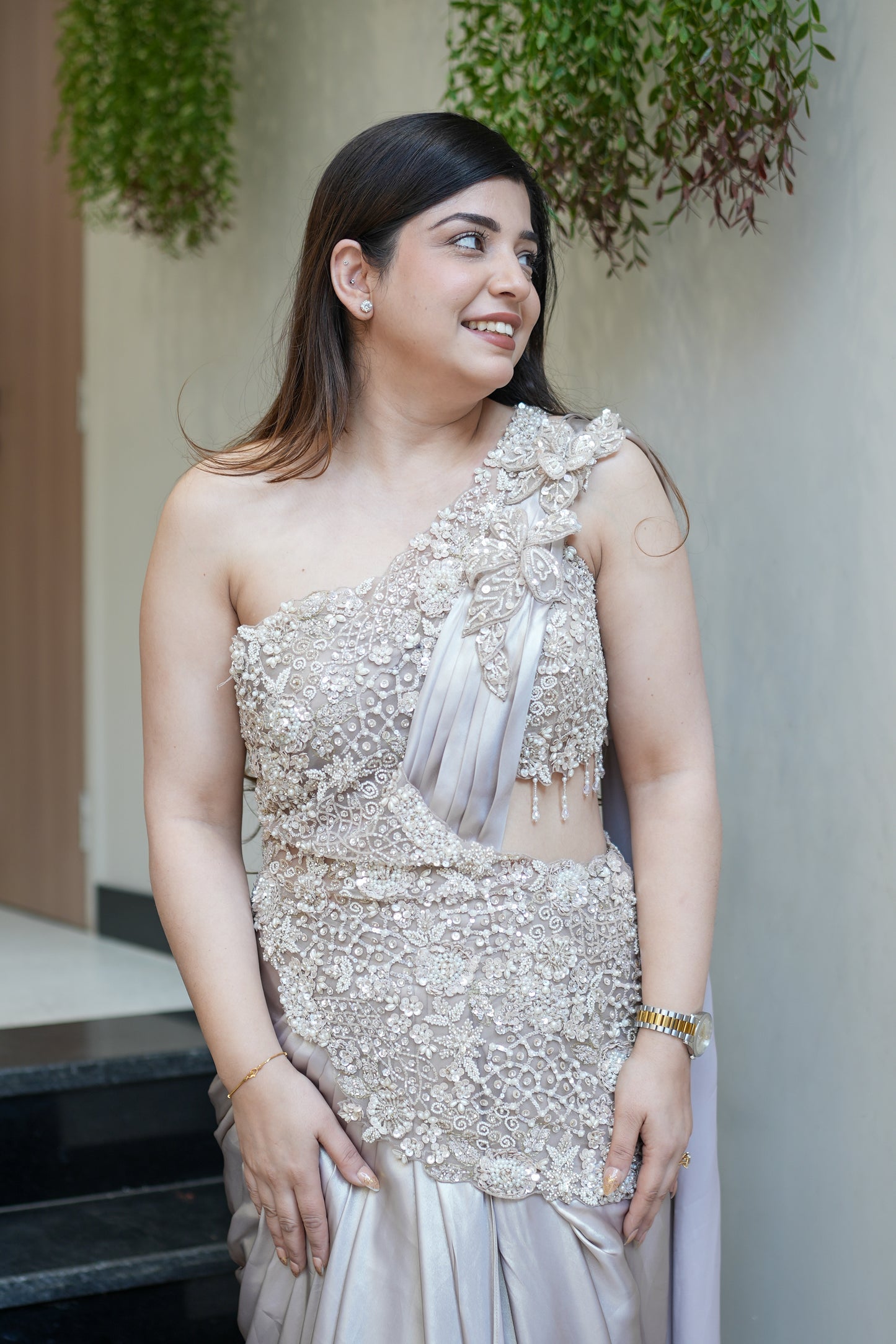 Adani Hand Embroidered Drape Saree