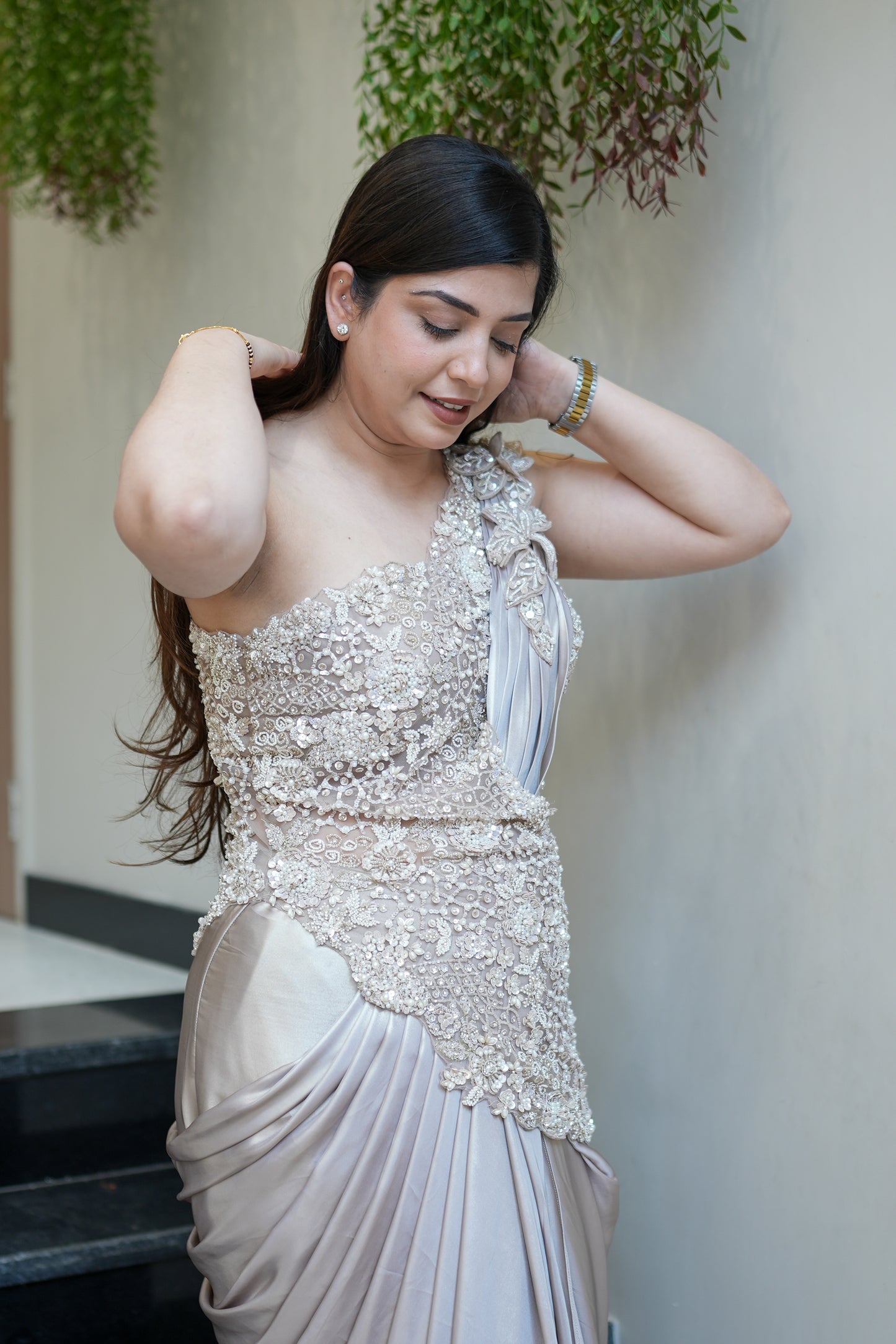 Adani Hand Embroidered Drape Saree