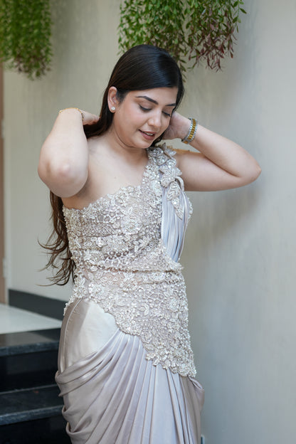 Adani Hand Embroidered Drape Saree