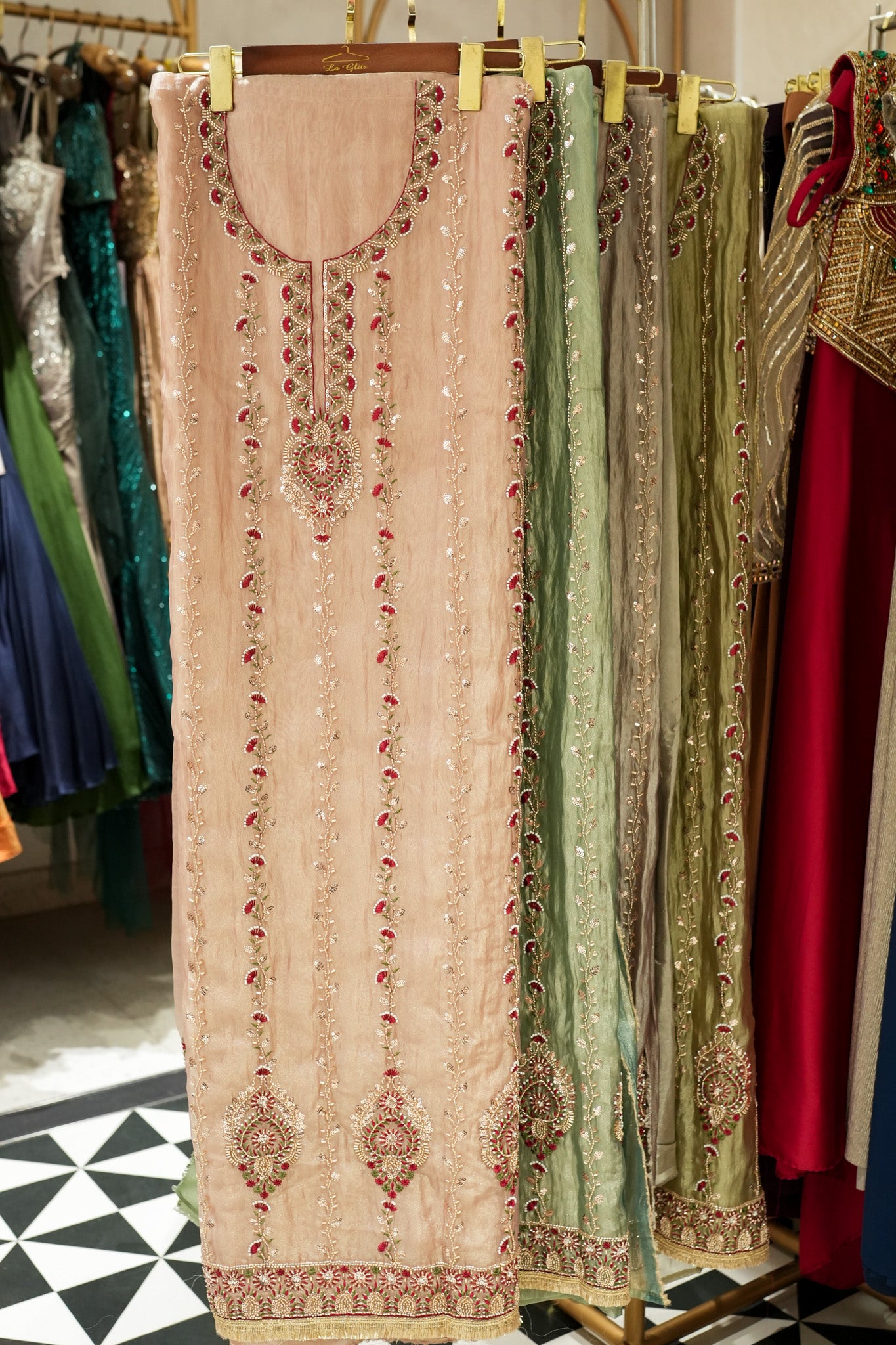 Trisha Hand Embroidered Unstitched Suit Set