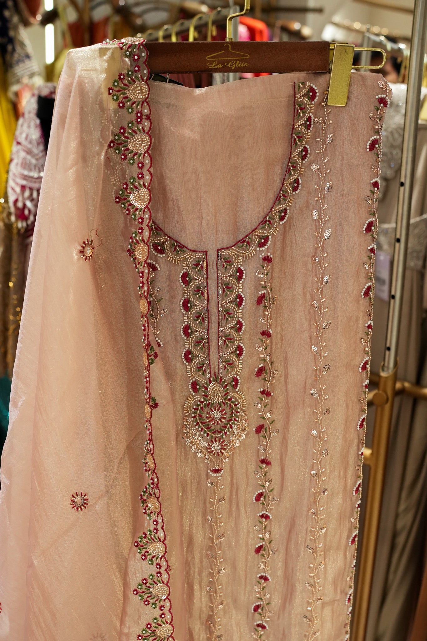 Trisha Hand Embroidered Unstitched Suit Set