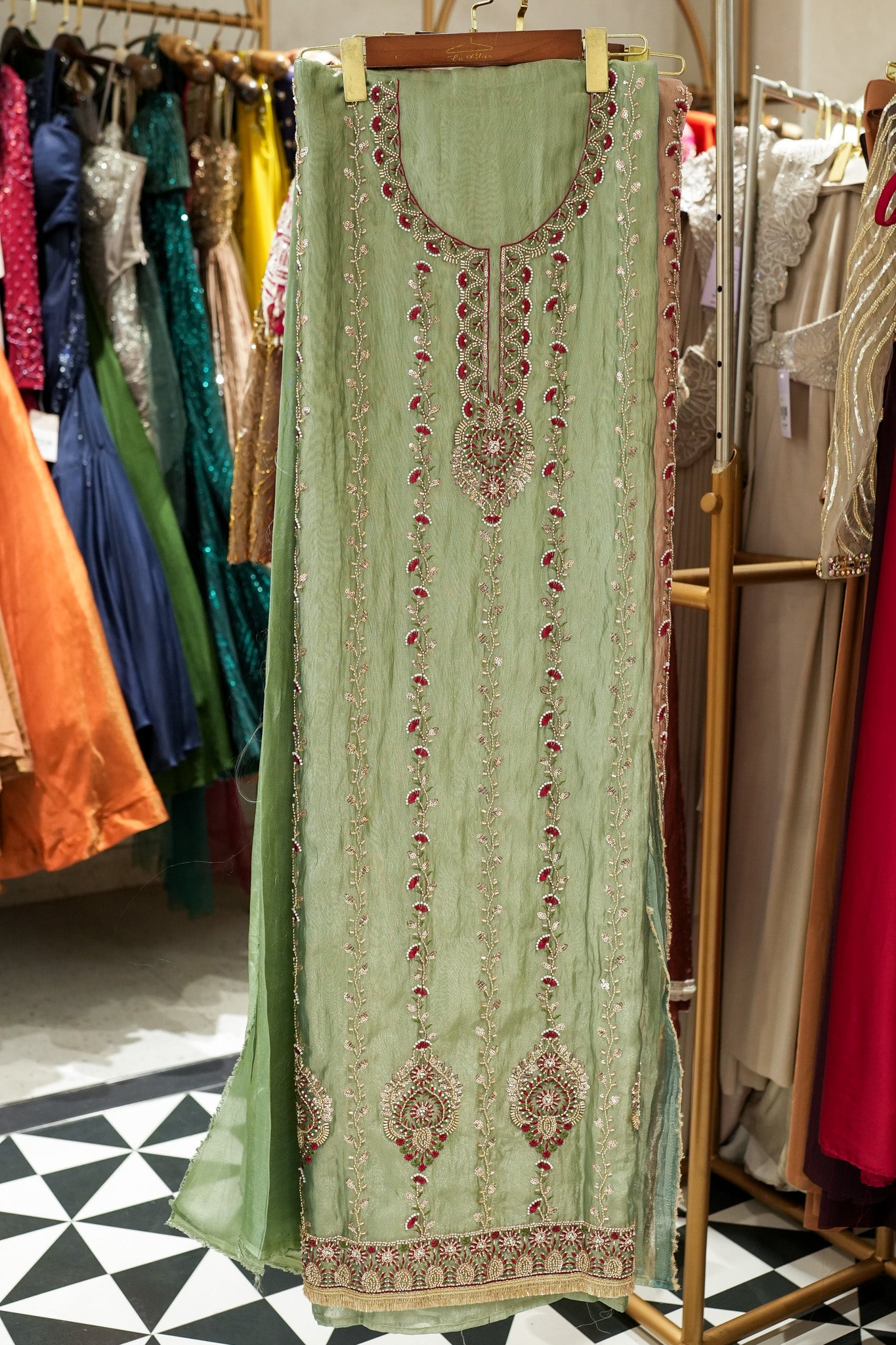 Trisha Hand Embroidered Unstitched Suit Set