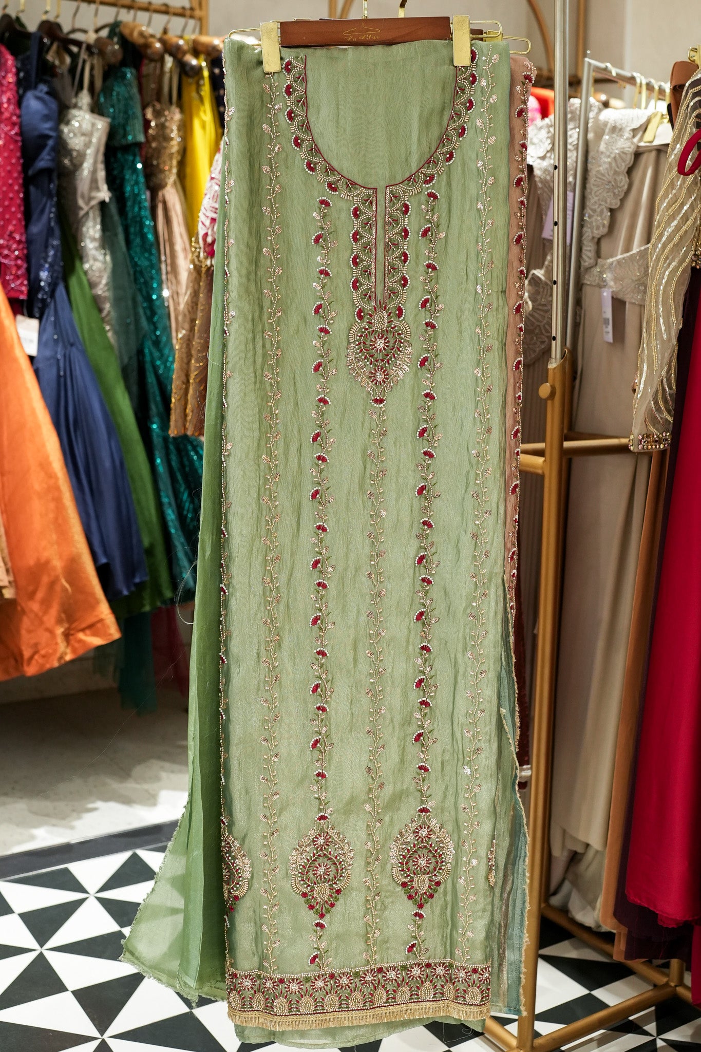 Trisha Hand Embroidered Unstitched Suit Set