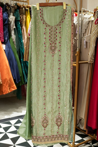 Trisha Hand Embroidered Unstitched Suit Set