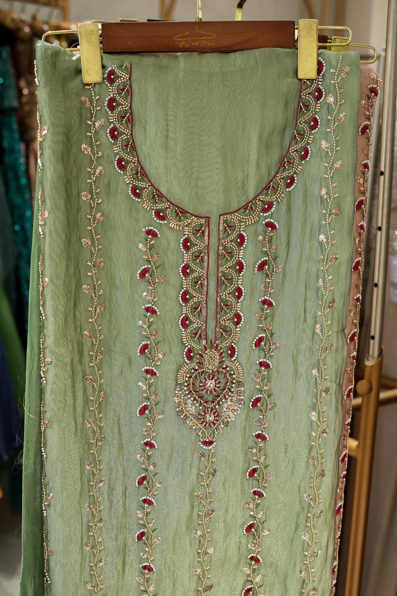Trisha Hand Embroidered Unstitched Suit Set