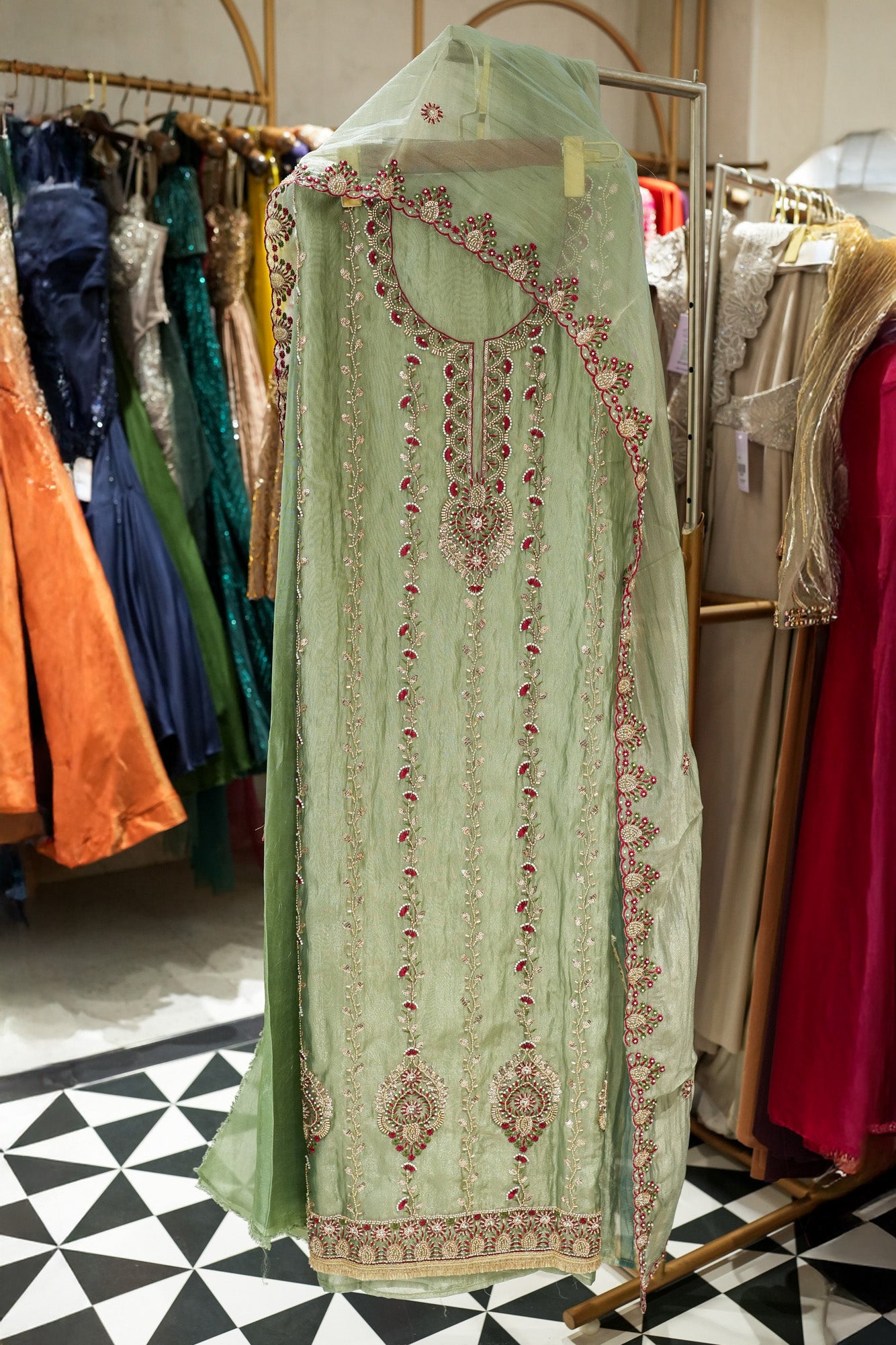 Trisha Hand Embroidered Unstitched Suit Set