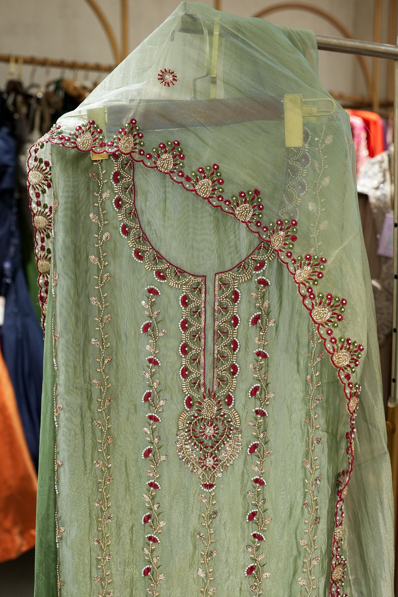 Trisha Hand Embroidered Unstitched Suit Set