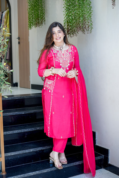 Rivya Embroidered Straight Suit Set