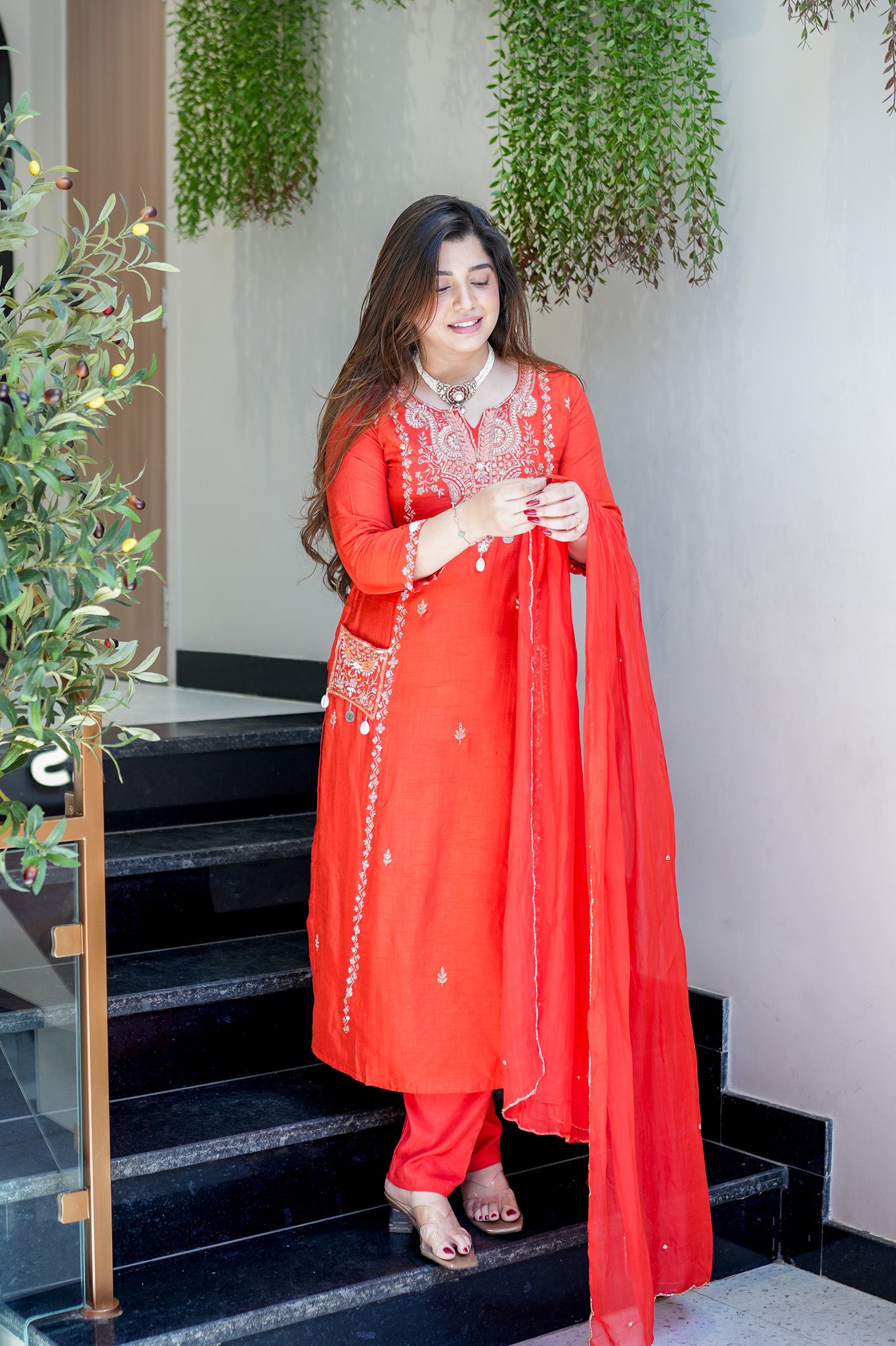 Rivya Embroidered Straight Suit Set