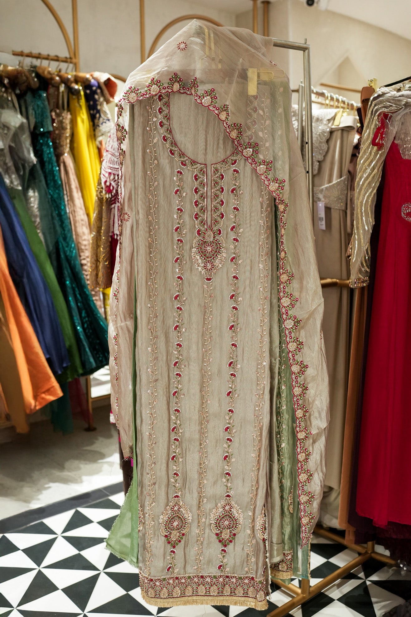 Trisha Hand Embroidered Unstitched Suit Set