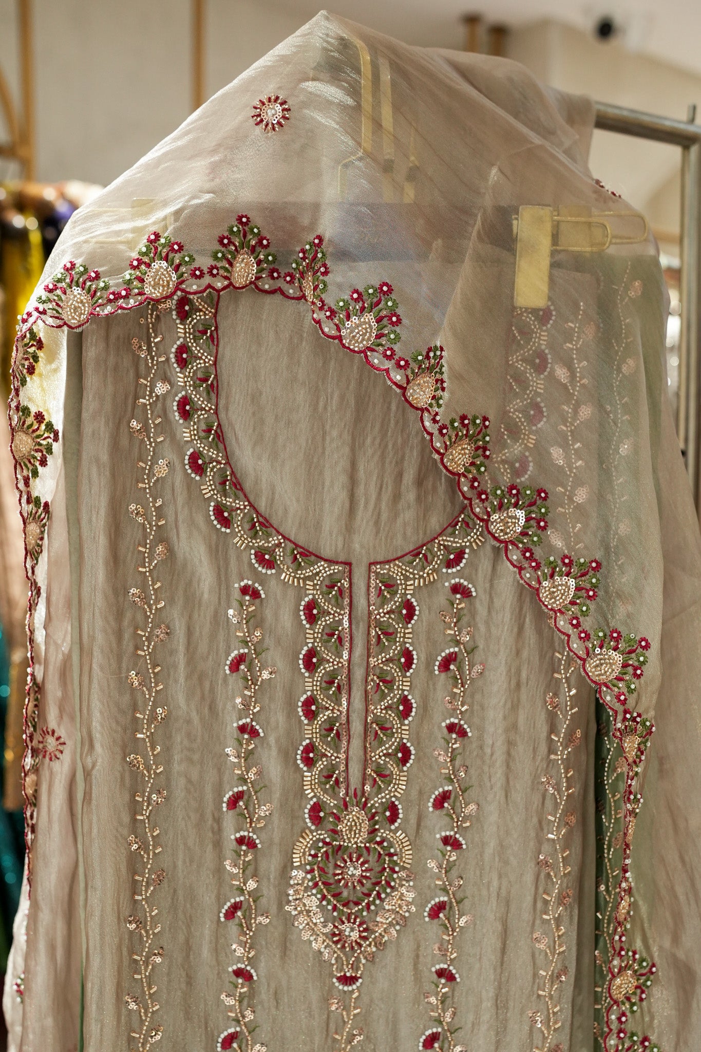 Trisha Hand Embroidered Unstitched Suit Set