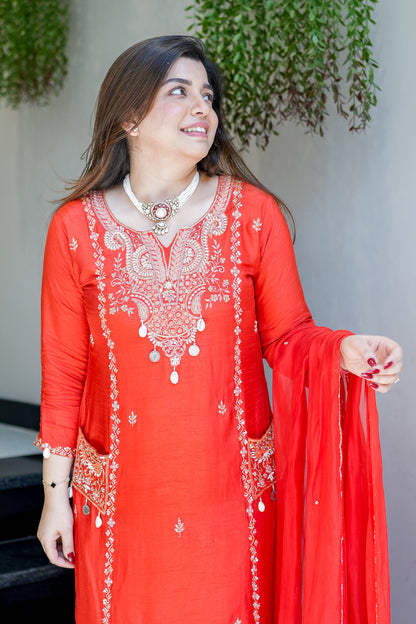 Rivya Embroidered Straight Suit Set