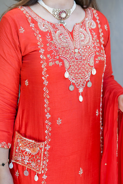 Rivya Embroidered Straight Suit Set