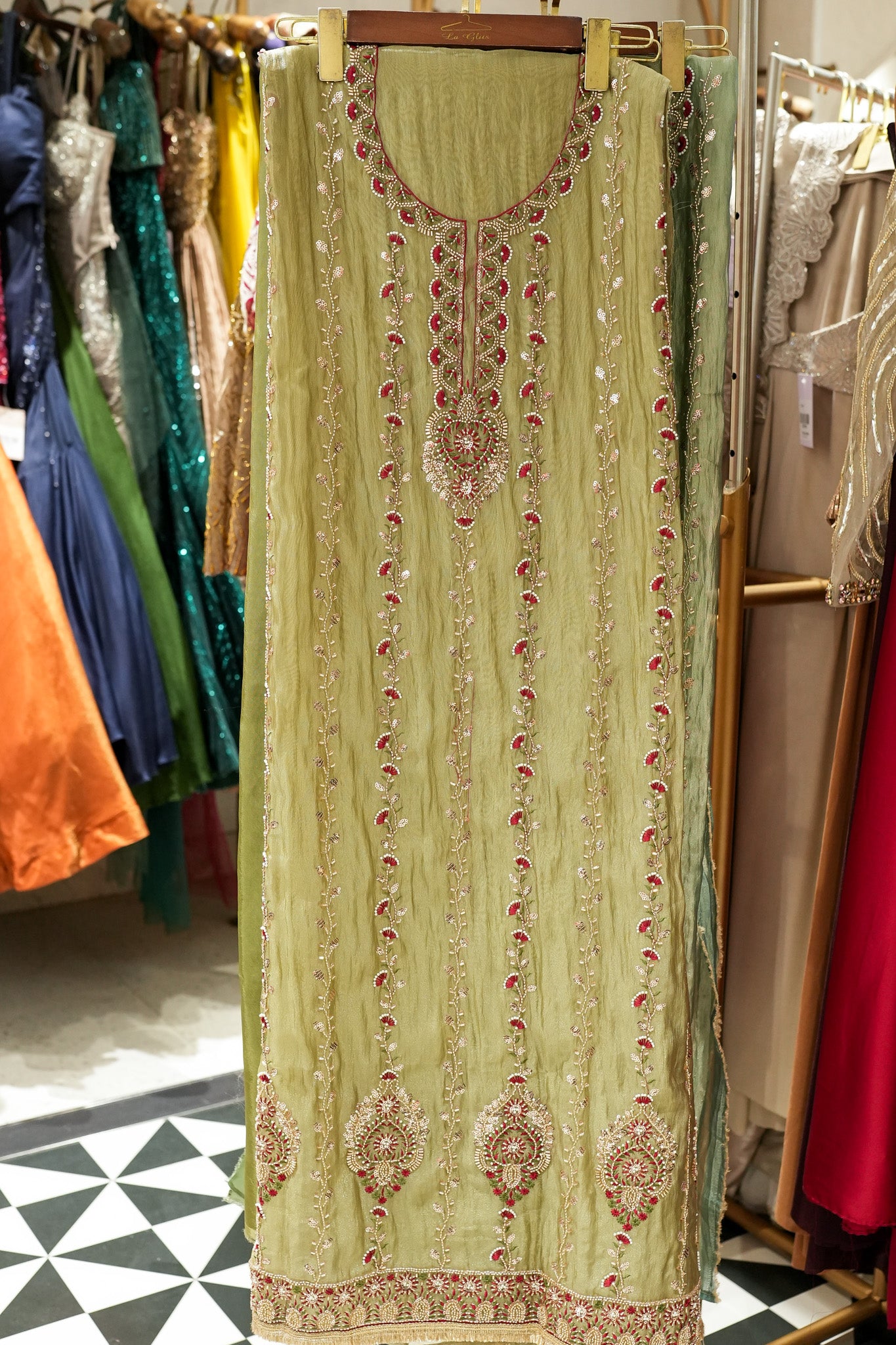 Trisha Hand Embroidered Unstitched Suit Set
