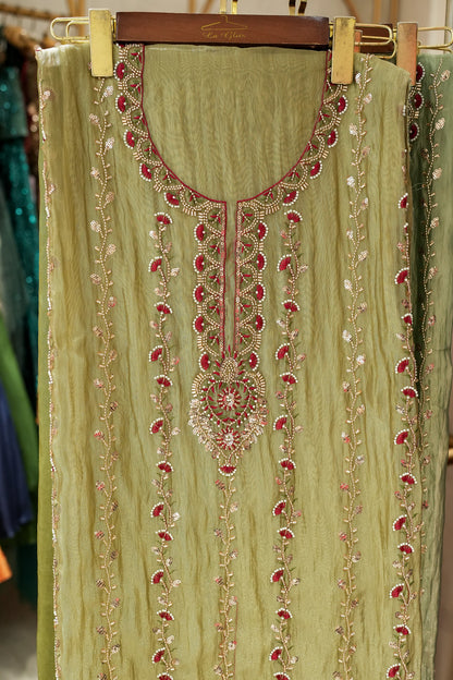 Trisha Hand Embroidered Unstitched Suit Set