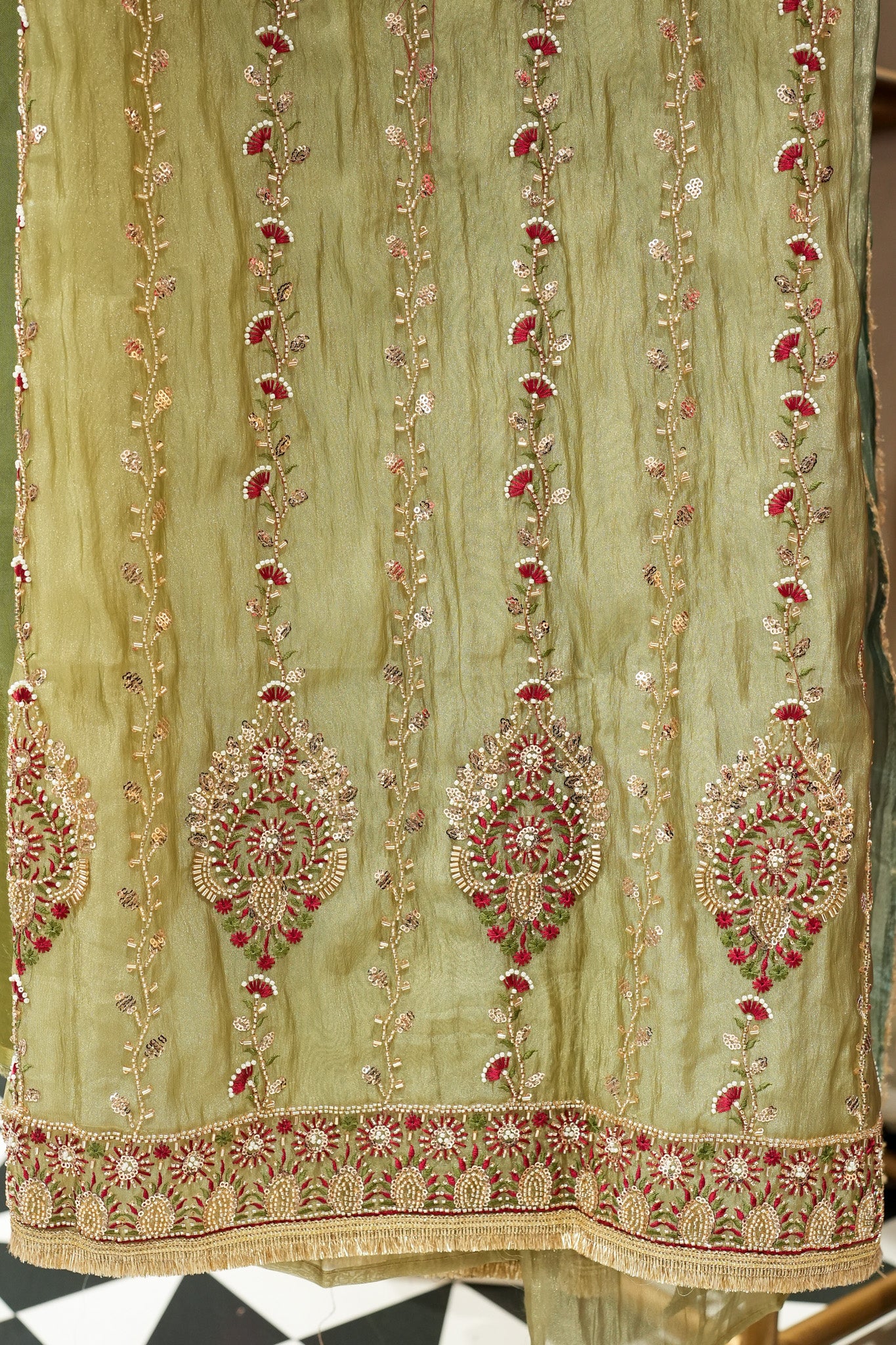 Trisha Hand Embroidered Unstitched Suit Set