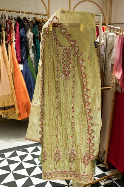 Trisha Hand Embroidered Unstitched Suit Set