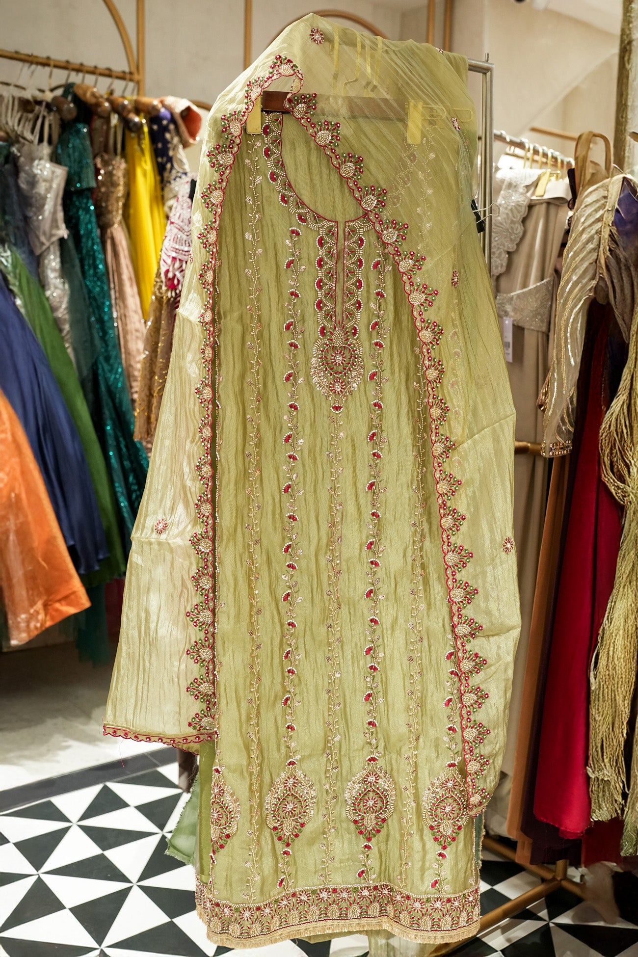 Trisha Hand Embroidered Unstitched Suit Set