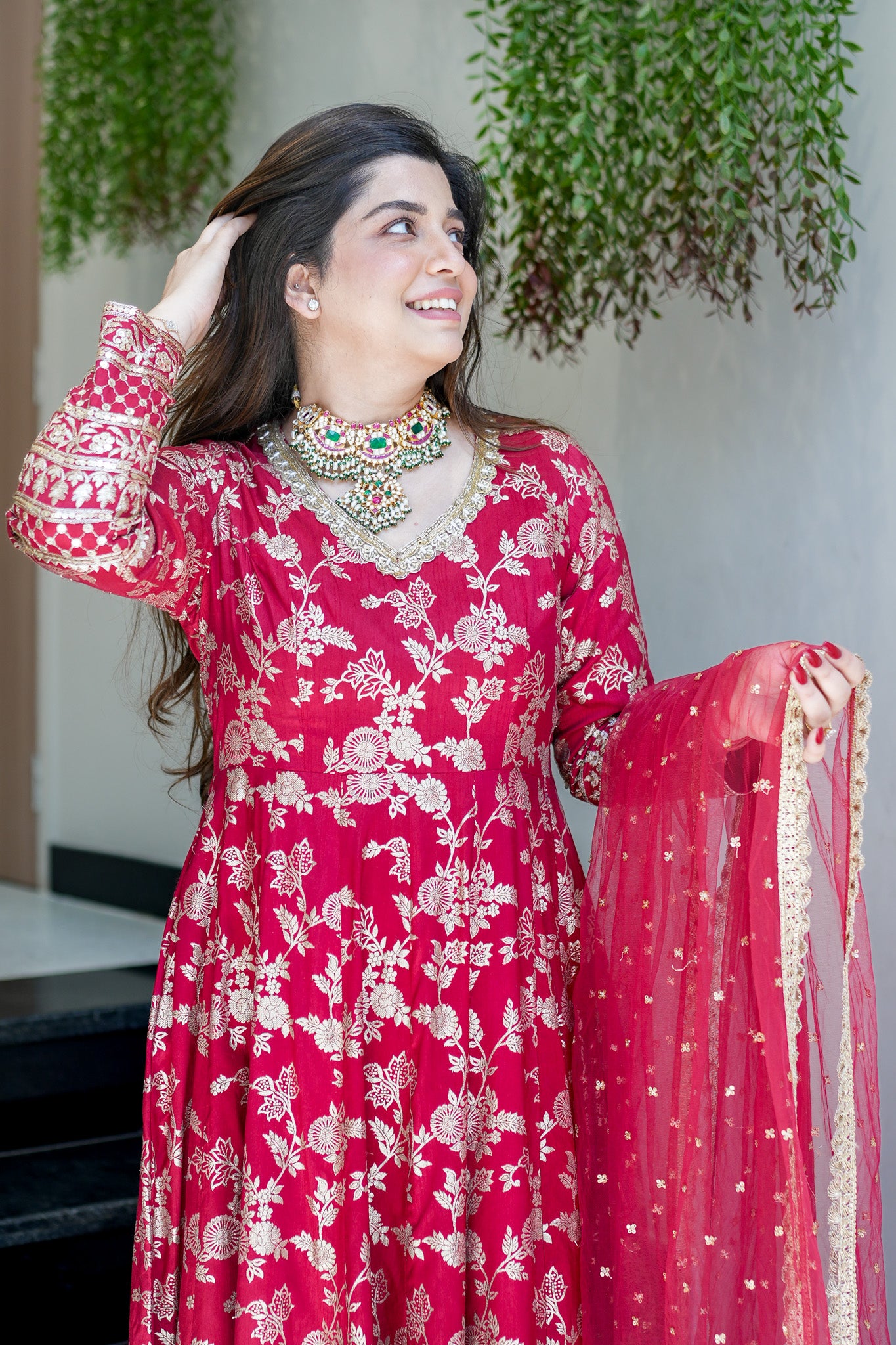 Meira Embroidered Anarkali Suit Set