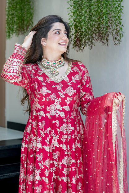 Meira Embroidered Anarkali Suit Set